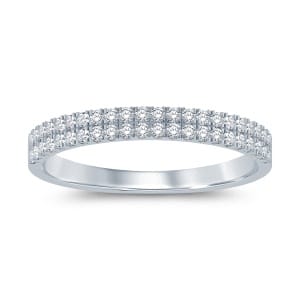 Double-Row Diamond Wedding Band in 14k Gold - white gold