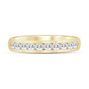 Diamond Channel Wedding Band in 14k Yellow Gold