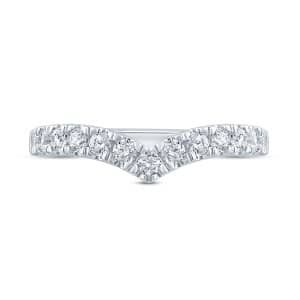 Diamond Chevron Wedding Band in 14k White Gold