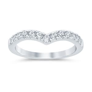 Diamond Chevron Wedding Band in 14k White Gold