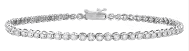 Lab-Grown Diamond Line Bracelet in 14k White Gold - 1ctw