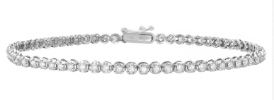 Lab-Grown Diamond Line Bracelet in 14k White Gold - 2ctw