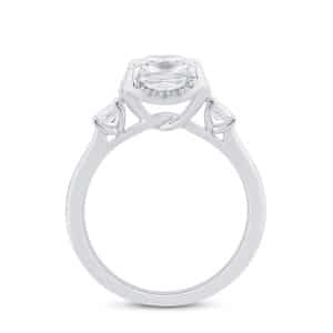 0.37ctw Diamond Cushion Halo Engagement Ring Mounting in 14k White Gold