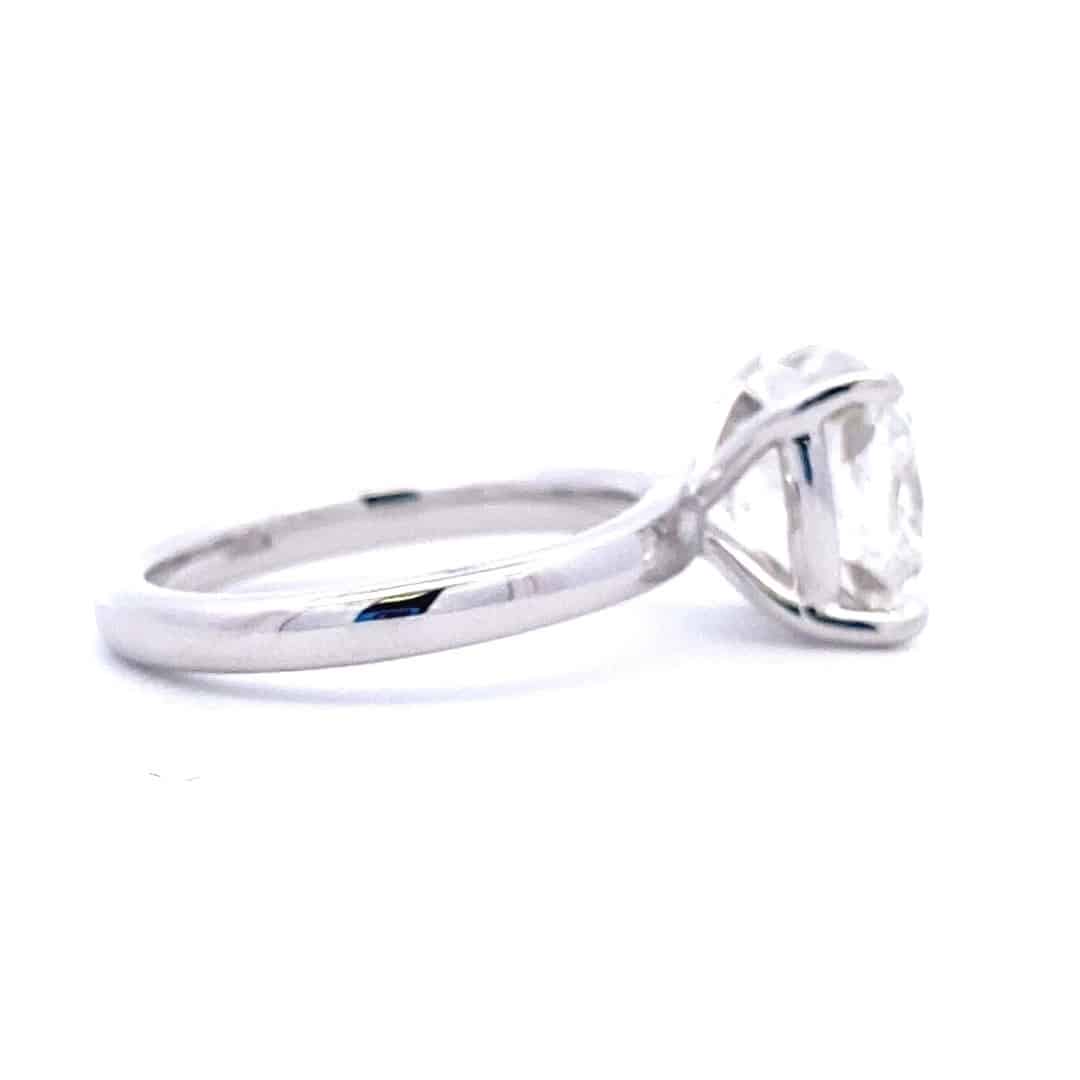 Lab-Grown Cushion Diamond Solitaire Engagement Ring in 14k White Gold