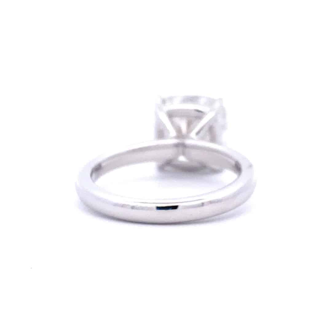 Lab-Grown Cushion Diamond Solitaire Engagement Ring in 14k White Gold