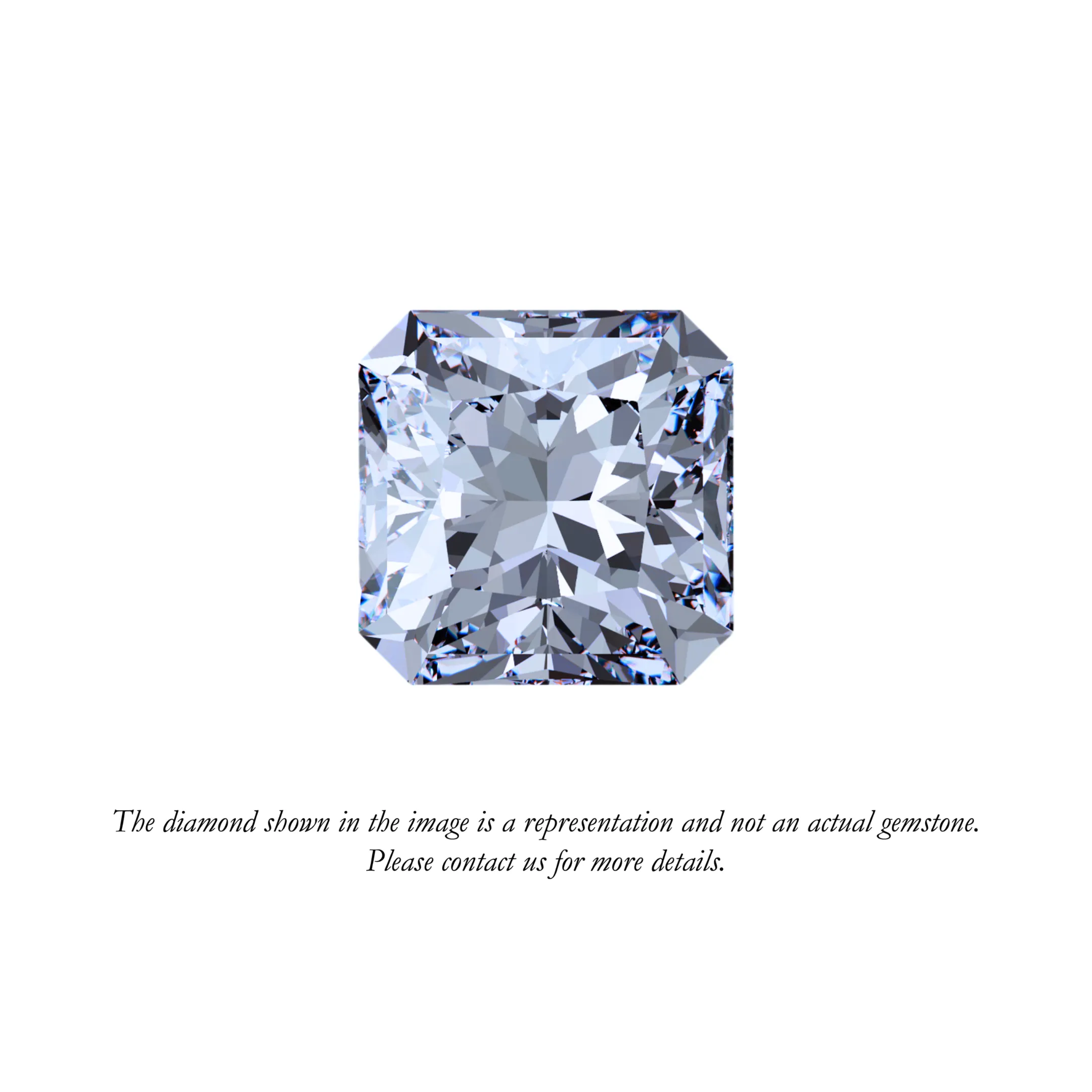 A placeholder image for a loose radiant-cut diamond
