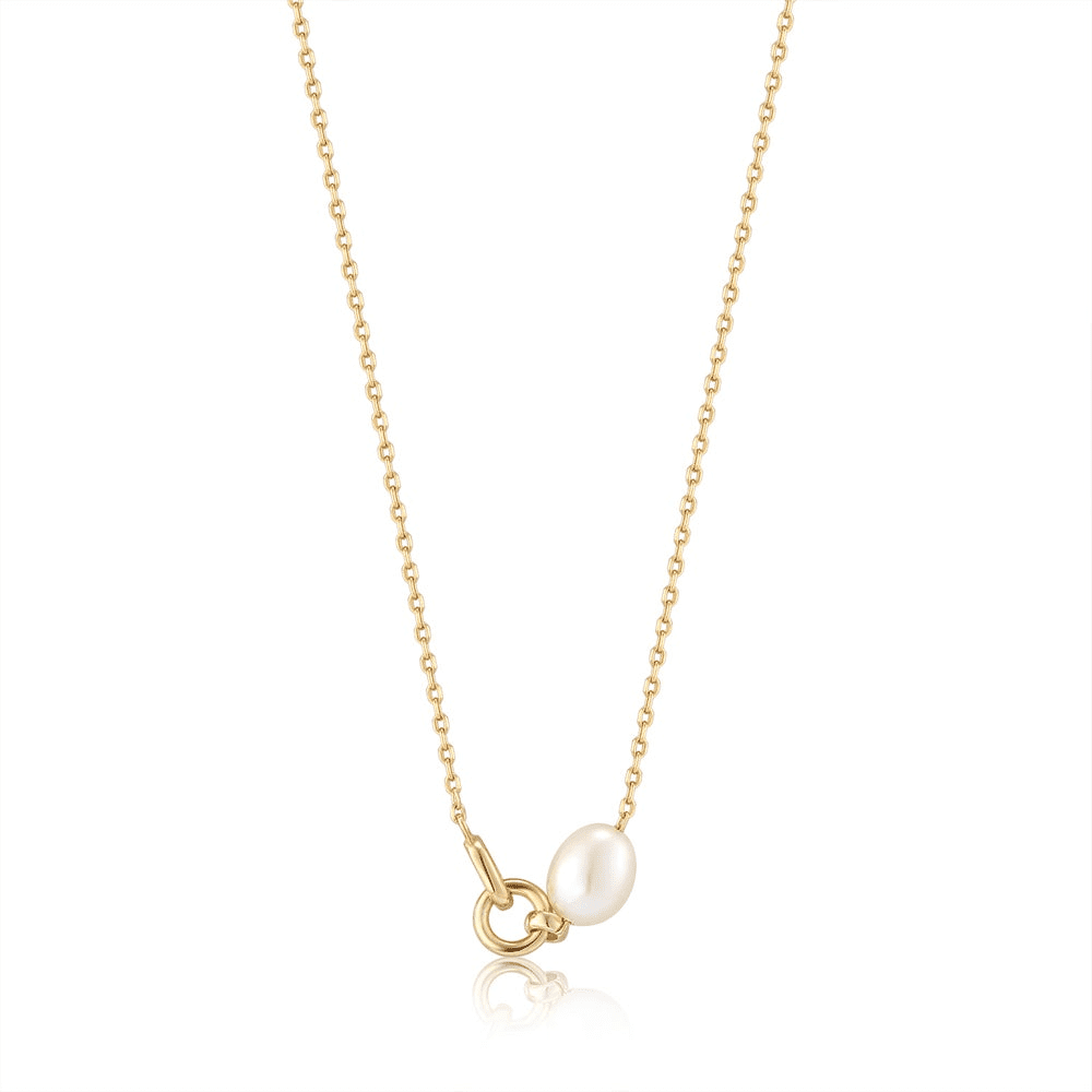 Pearl Link Chain Necklace by Ania Haie - gold tone