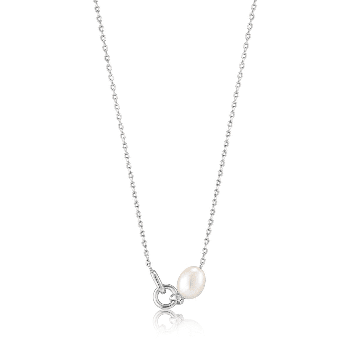 Pearl Link Chain Necklace by Ania Haie - silver tone