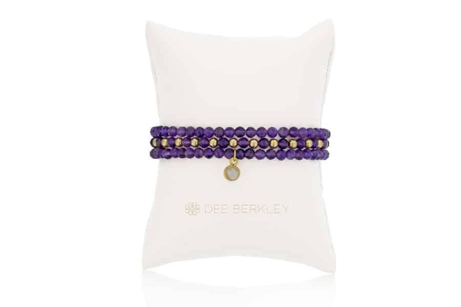 Gemstone Bead 3-Bracelet Set by Dee Berkley amethyst