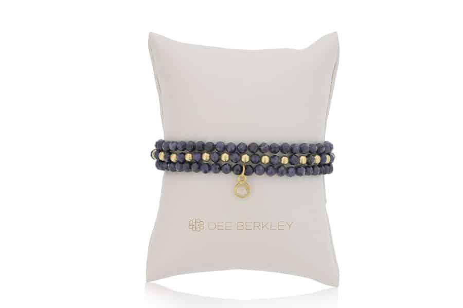 Gemstone Bead 3-Bracelet Set by Dee Berkley blue sapphire