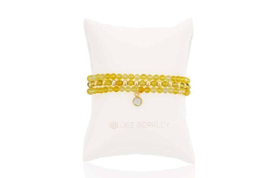 Gemstone Bead 3-Bracelet Set by Dee Berkley citrine
