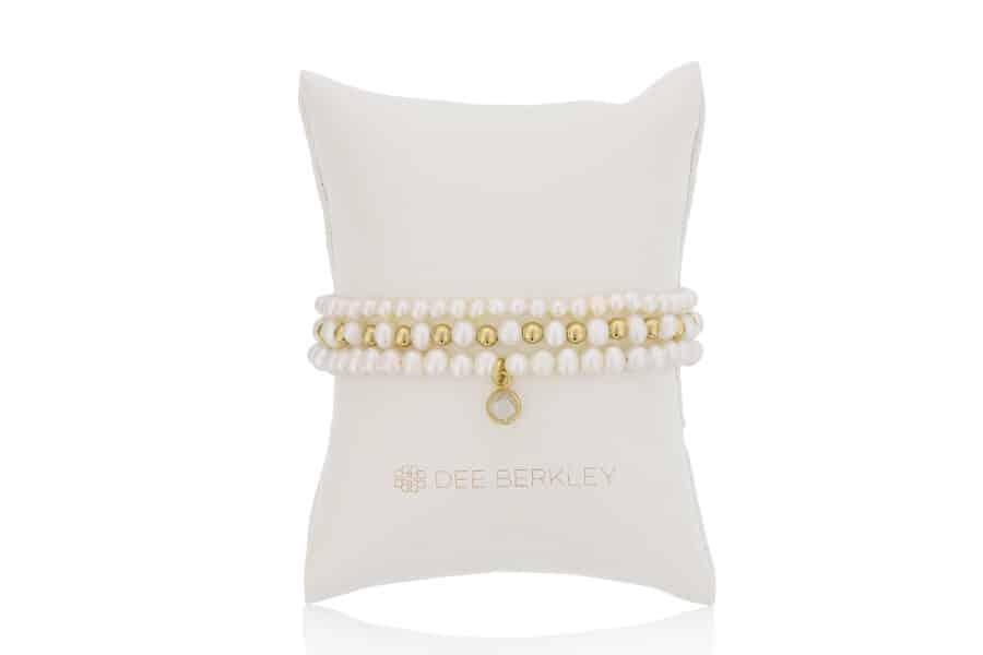 Gemstone Bead 3-Bracelet Set by Dee Berkley pearl