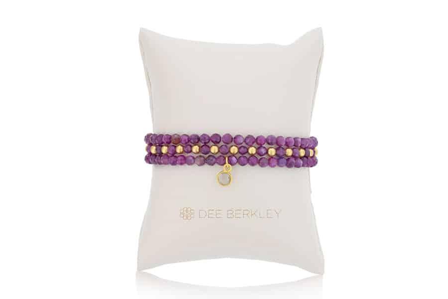 Gemstone Bead 3-Bracelet Set by Dee Berkley ruby
