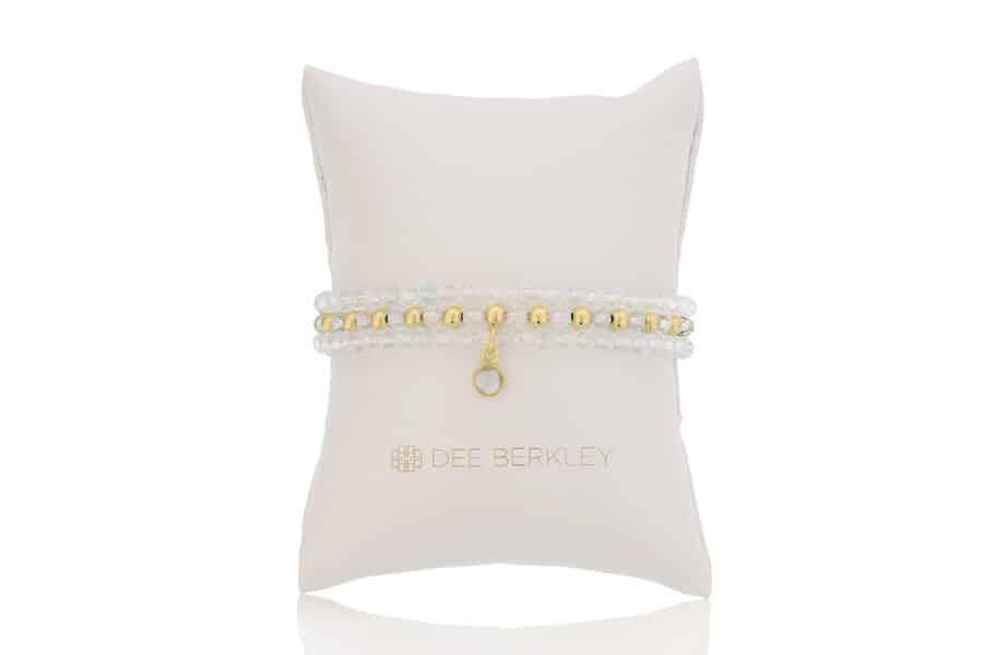 Gemstone Bead 3-Bracelet Set by Dee Berkley white topaz