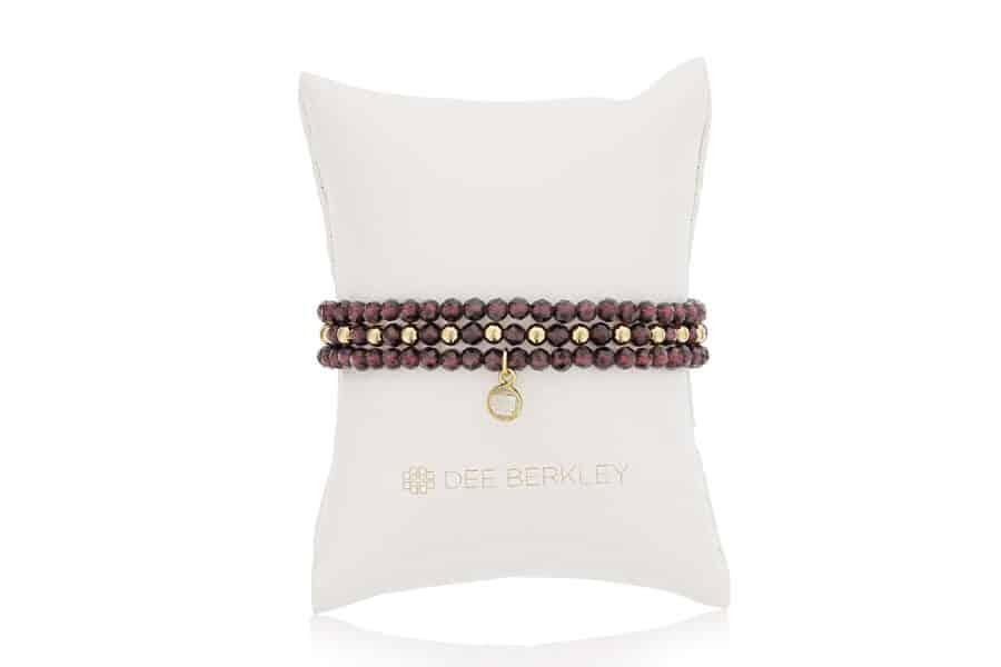 Gemstone Bead 3-Bracelet Set by Dee Berkley garnet