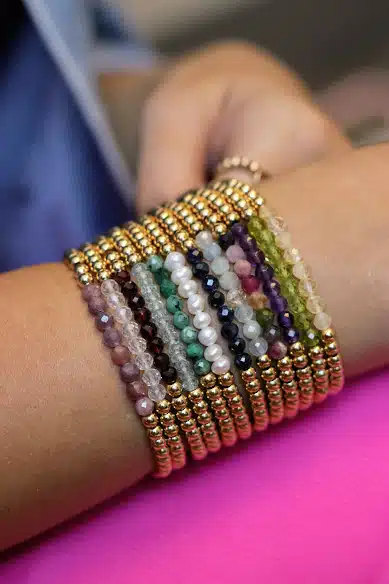 Shine Bright Gemstone Stretch Bracelet by Dee Berkley