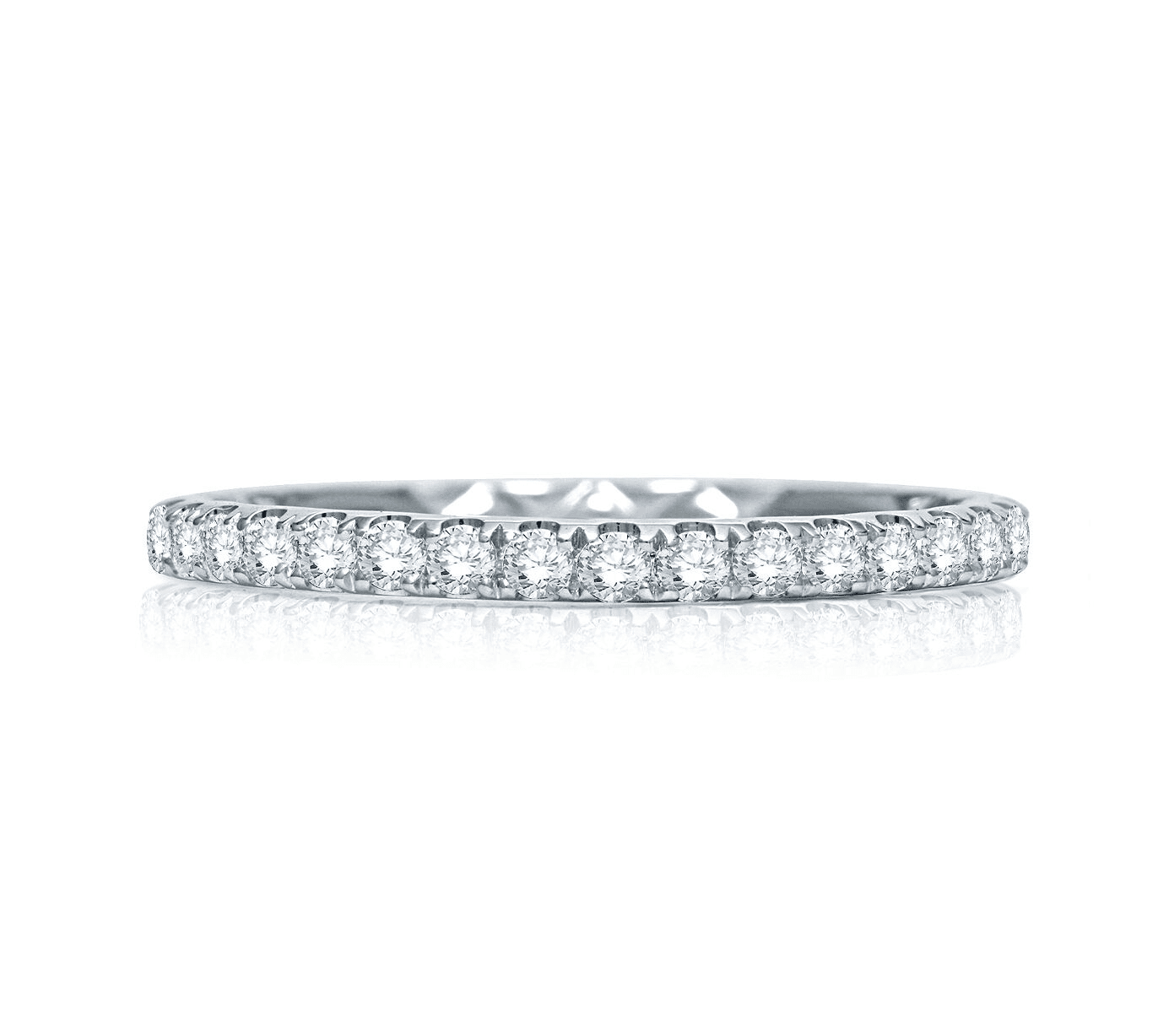 18K White Gold 0.34ctw Diamond Micropave Wedding Band