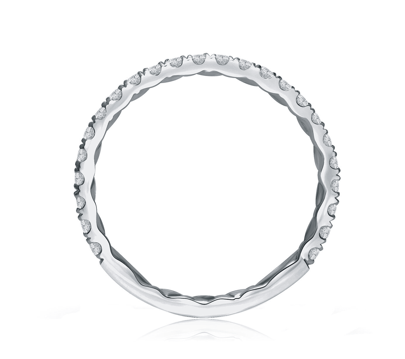 18K White Gold 0.34ctw Diamond Micropave Wedding Band