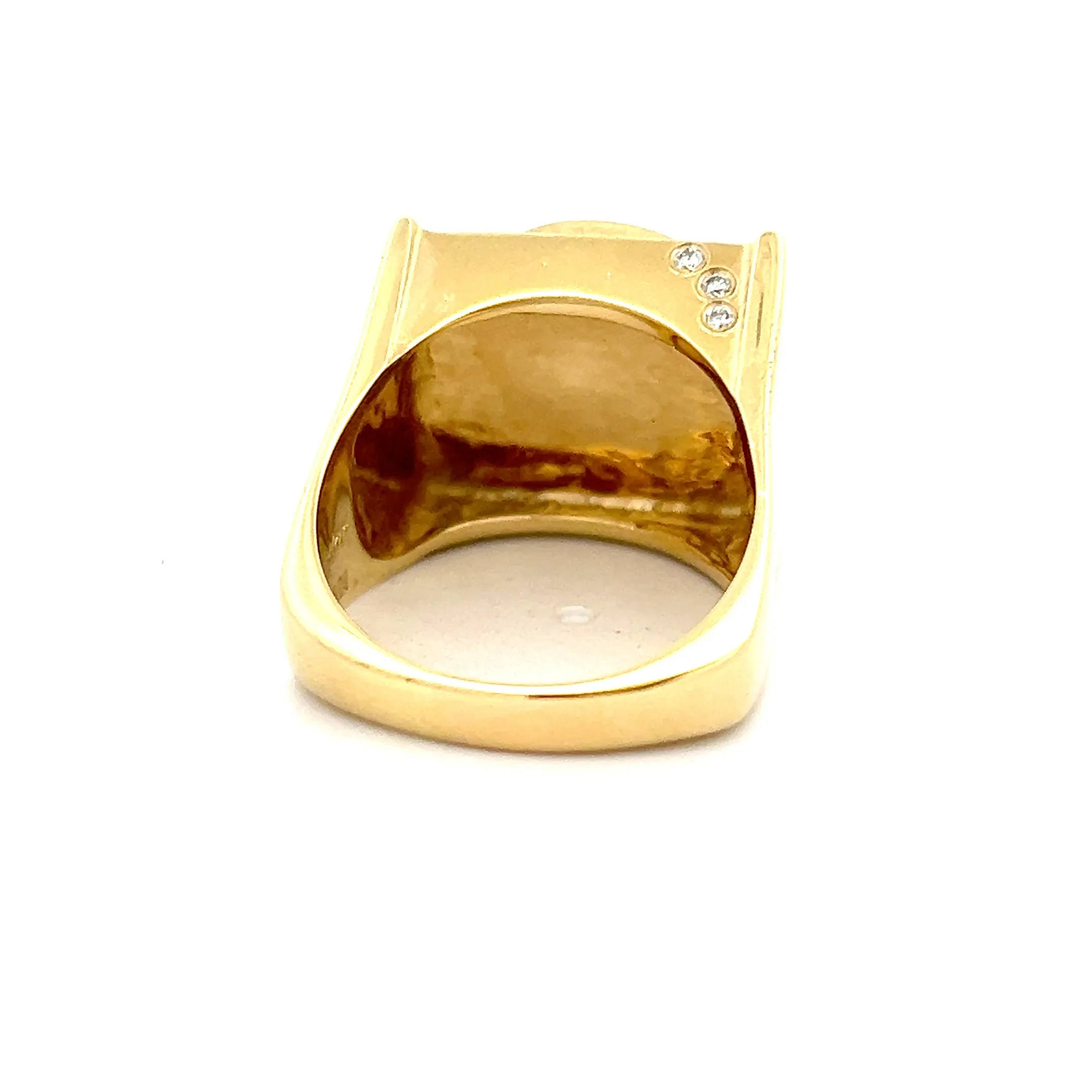 Estate 18K Yellow Gold Susan Sadler Freshwater Pearl & Diamond Ring