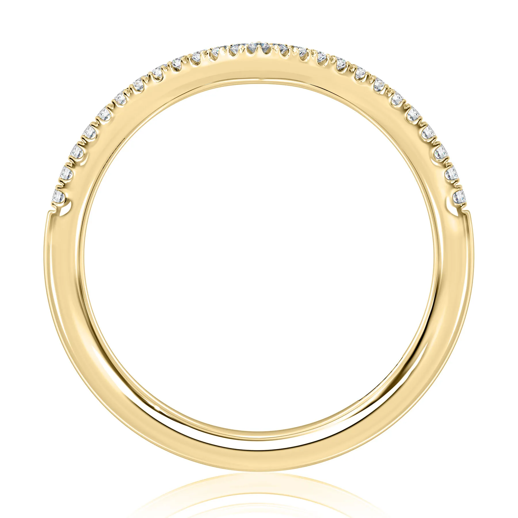 14K Yellow Gold 0.13ctw Diamond Chevron Wedding Band
