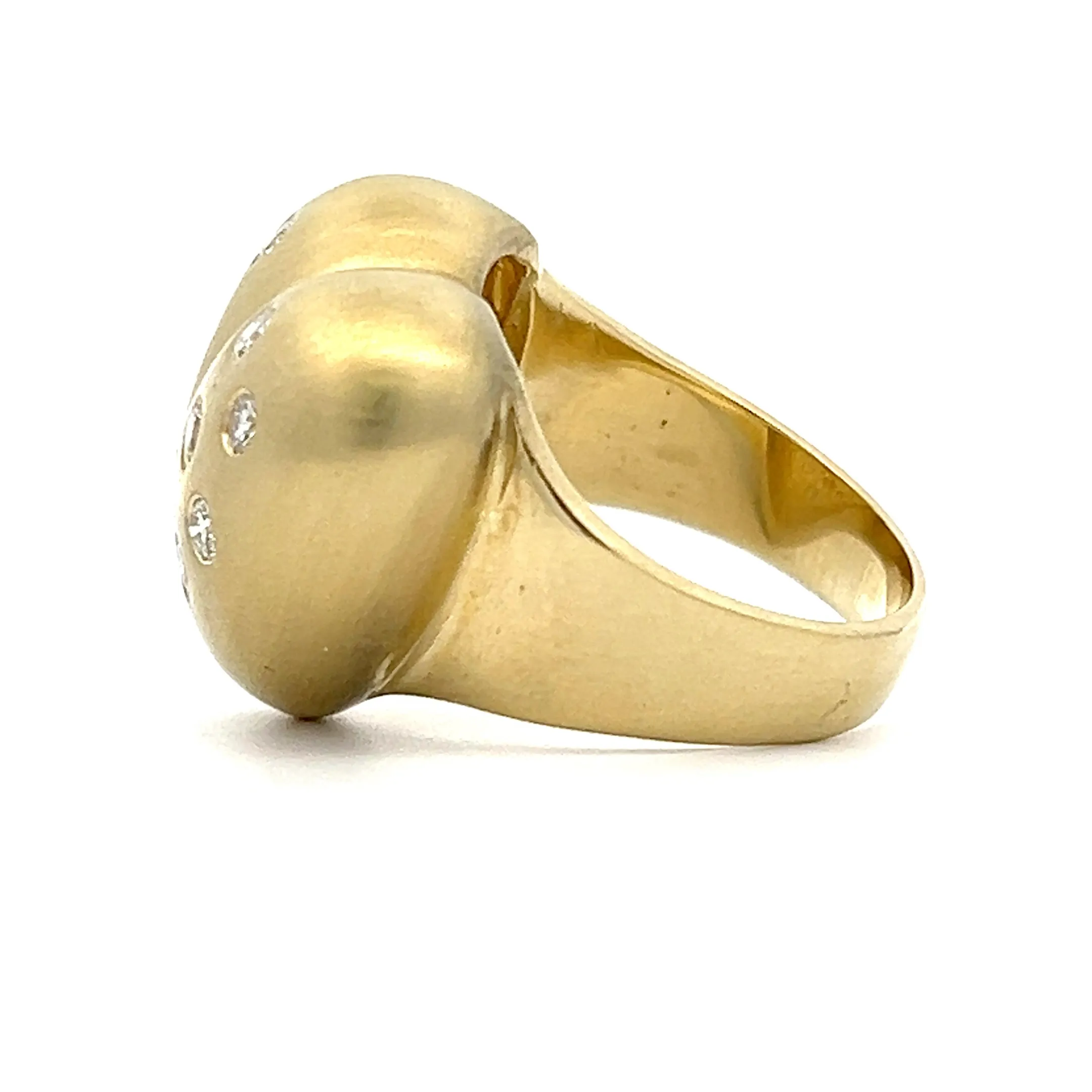 Estate 18K Yellow Gold 0.66ctw Diamond Heart Statement Ring