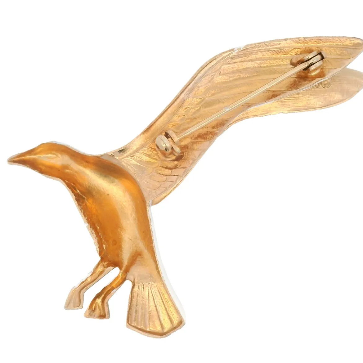 Estate Costume Giovanni Enamel Seagull Vintage Brooch