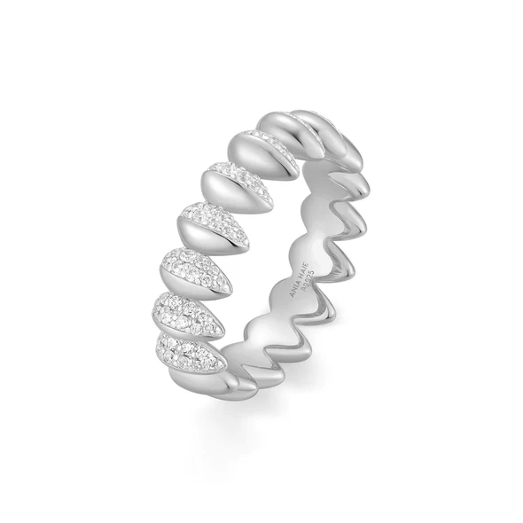 Silver Sparkling Puffy Spike Ring by Ania Haie - Image 2