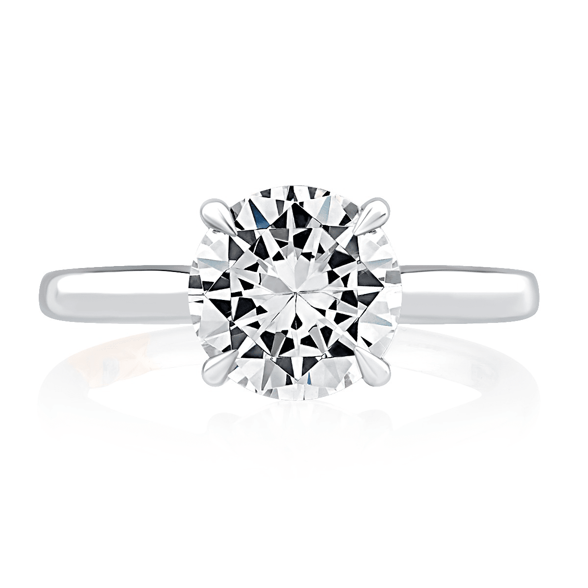 14k White Gold Solitaire Engagement Ring Mounting by A. Jaffe