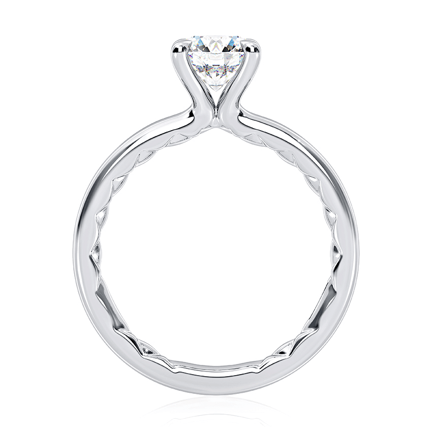 14k White Gold Solitaire Engagement Ring Mounting by A. Jaffe - Image 2