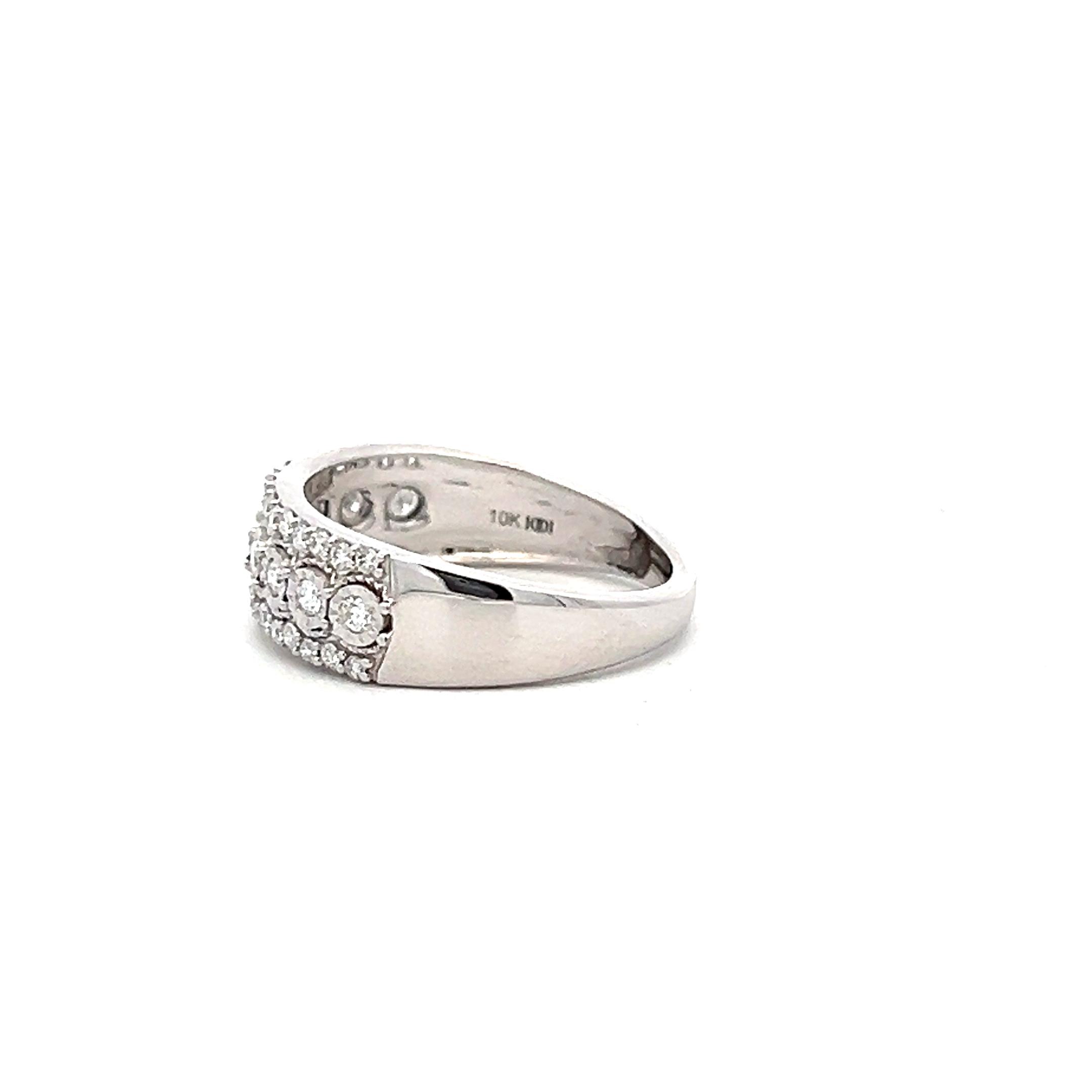 10K White Gold 0.50CTW Lab-Grown Diamond Band - Image 4