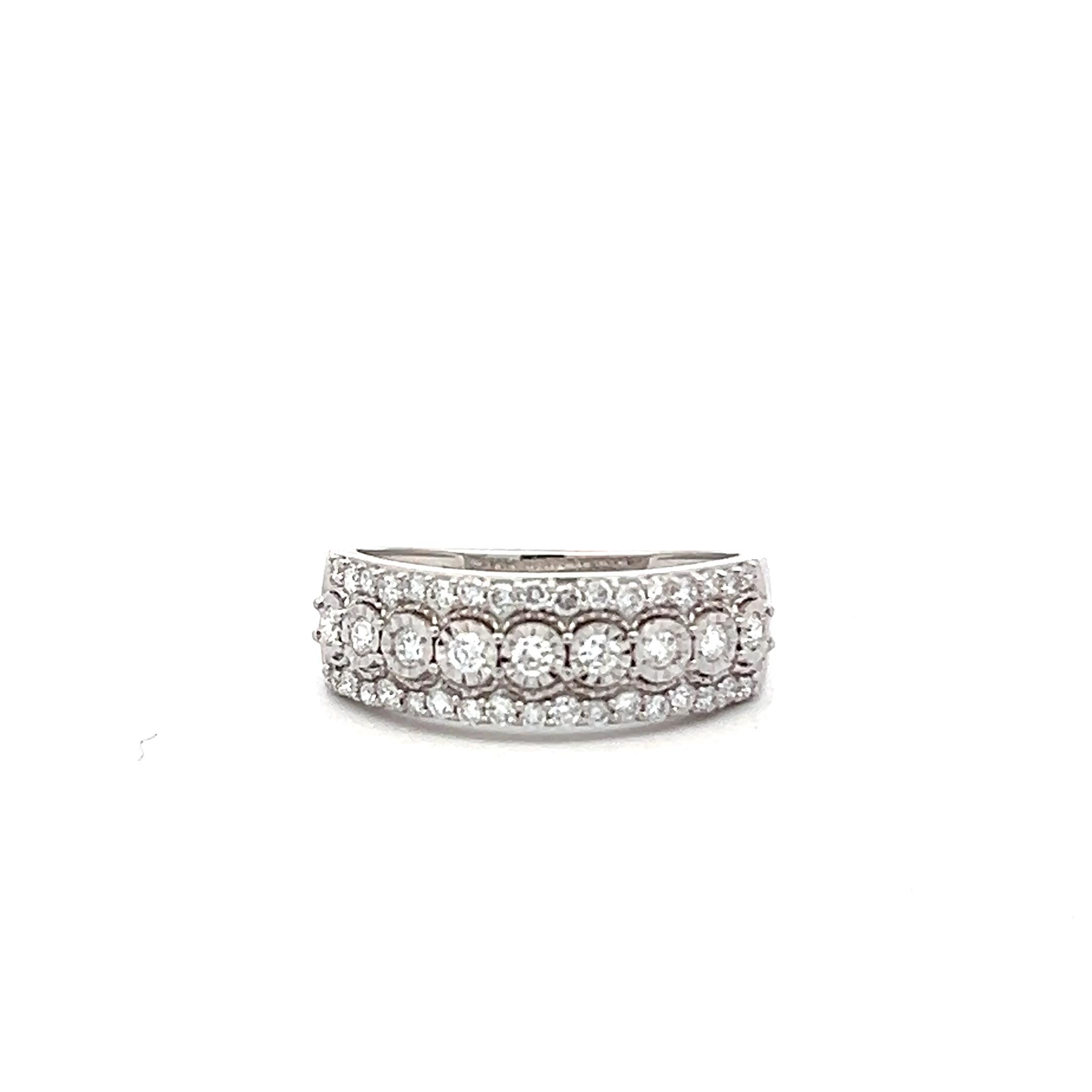 10K White Gold 0.50CTW Lab-Grown Diamond Band