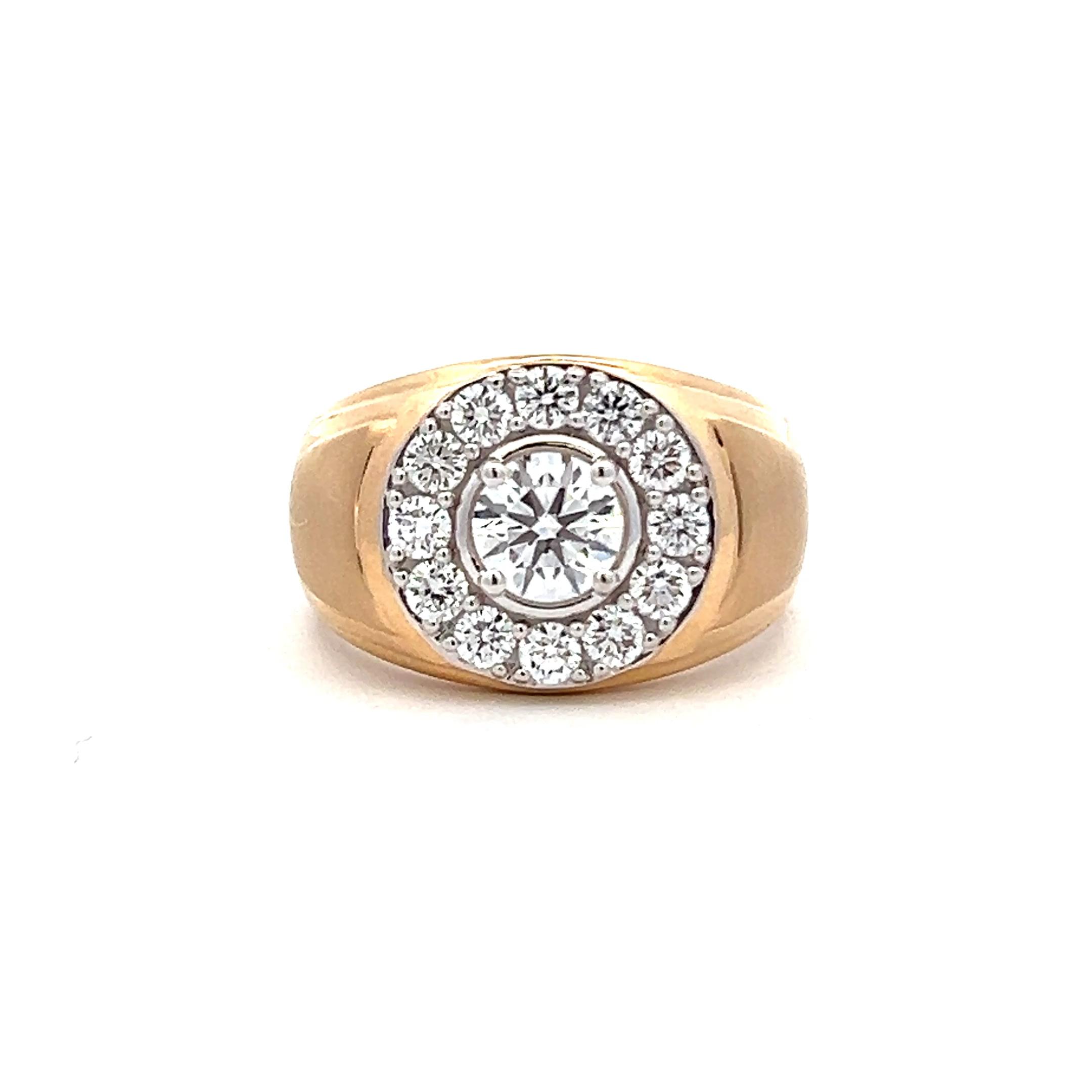 10K Yellow Gold 2.00CTW Lab-Grown Diamond Men's Band