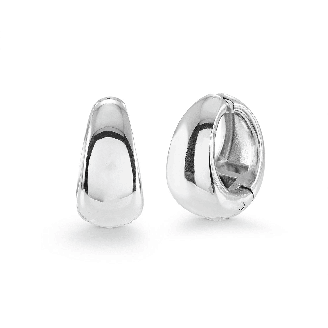 Stainless Steel 15mm Clip-on Tapered Hoop Earrings