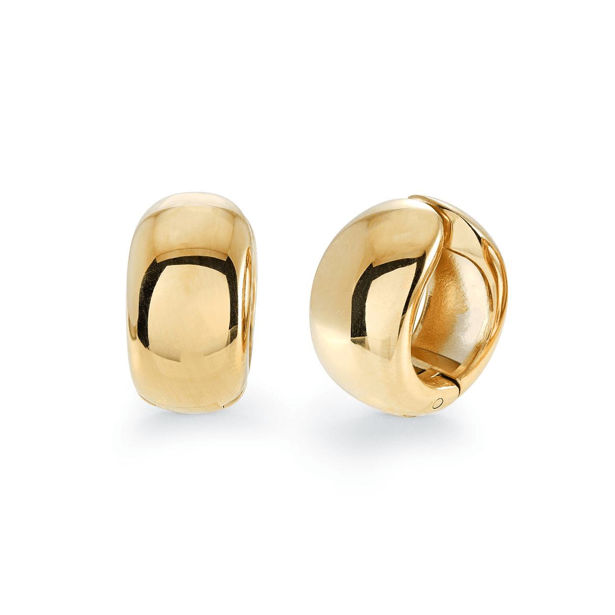 Stainless Steel Gold-Plated 17mm Clip-on Hoop Earrings
