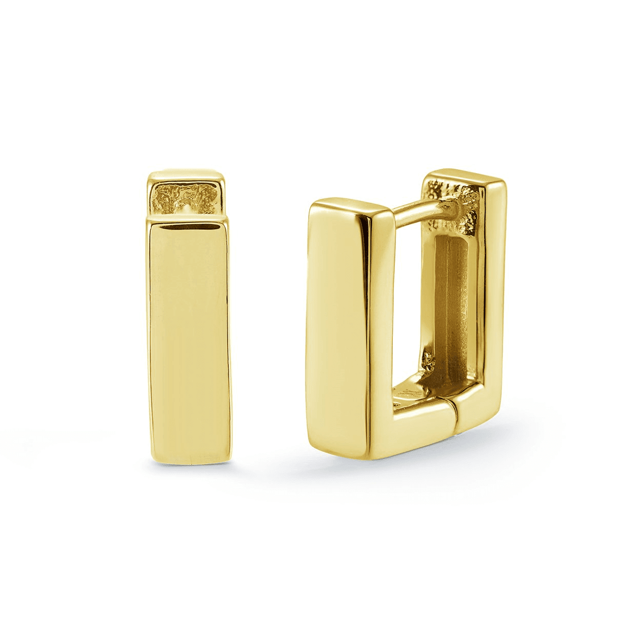 Stainless Steel Gold Plated Square Hoop Earrings