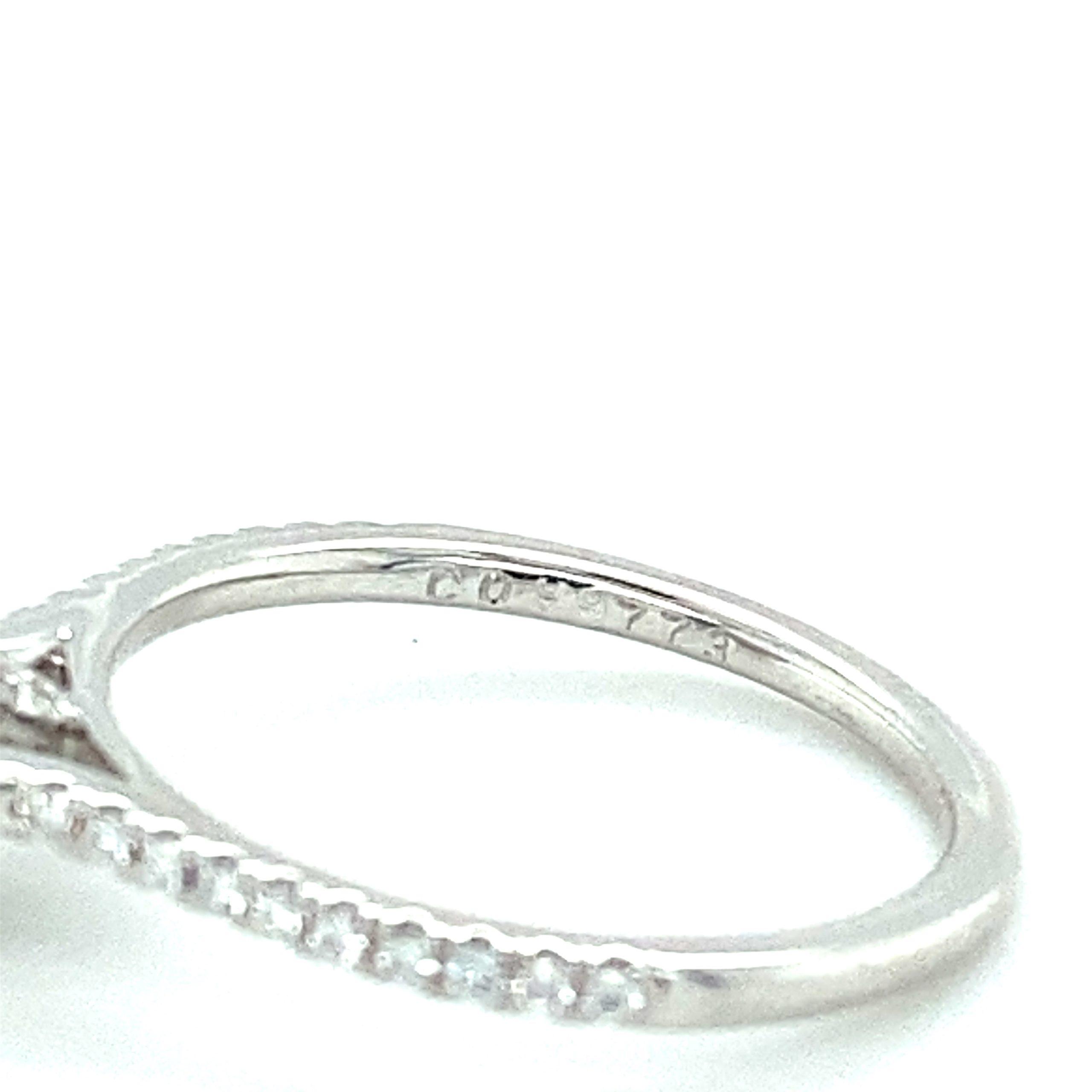 14K White Gold 0.57CTW Oval Diamond Halo Engagement Ring by Martin Flyer - Image 5