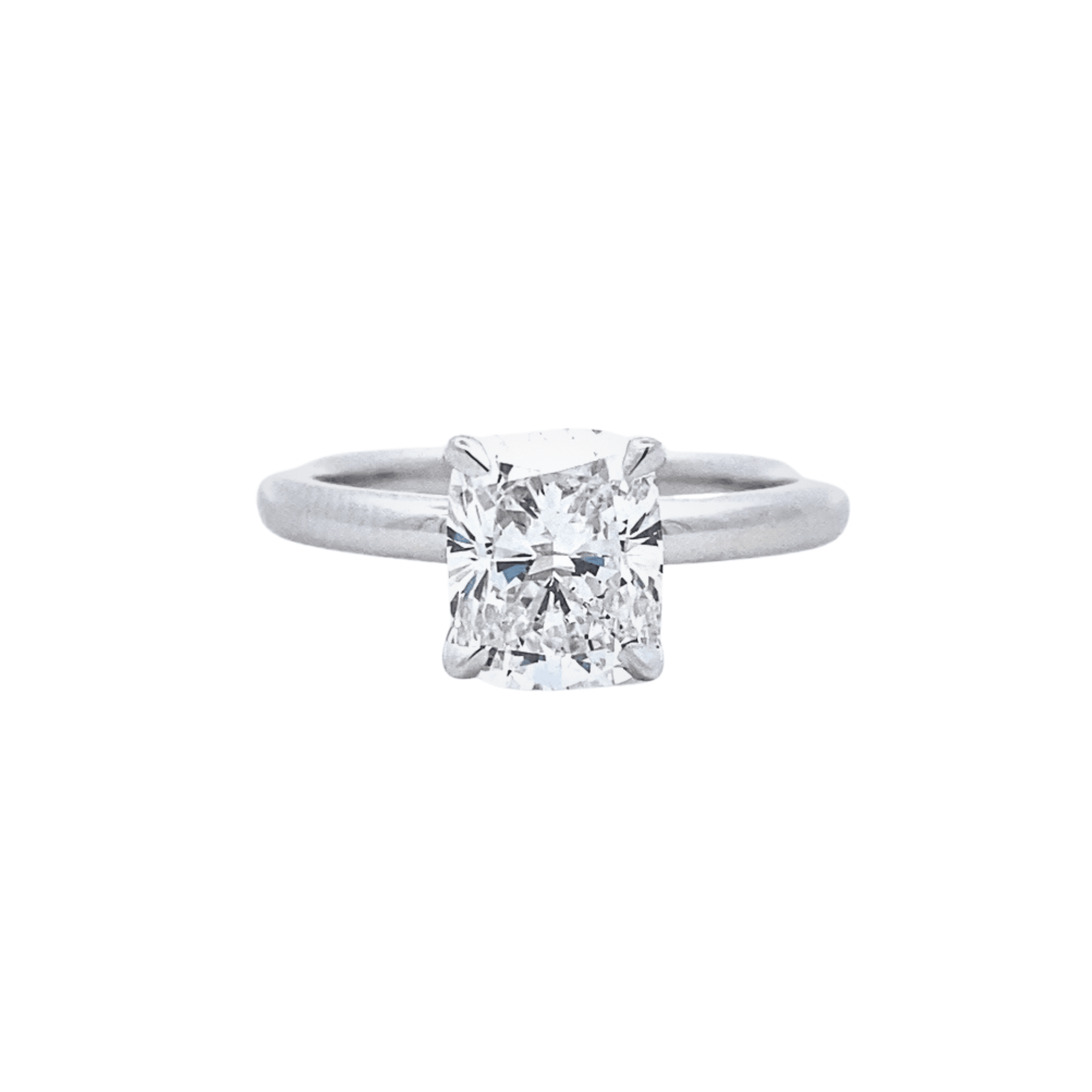 14K White Gold 2.02CTW Lab-Grown Elongated Cushion Diamond Solitaire Engagement Ring