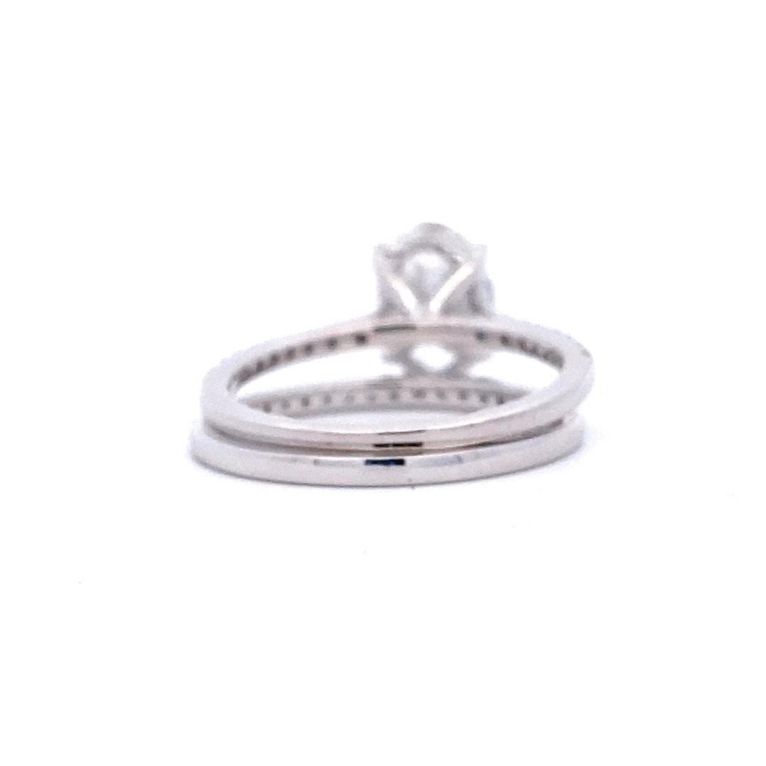 14K White Gold 2.60CTW Lab-Grown Oval Diamond Wedding Ring Set - Image 3