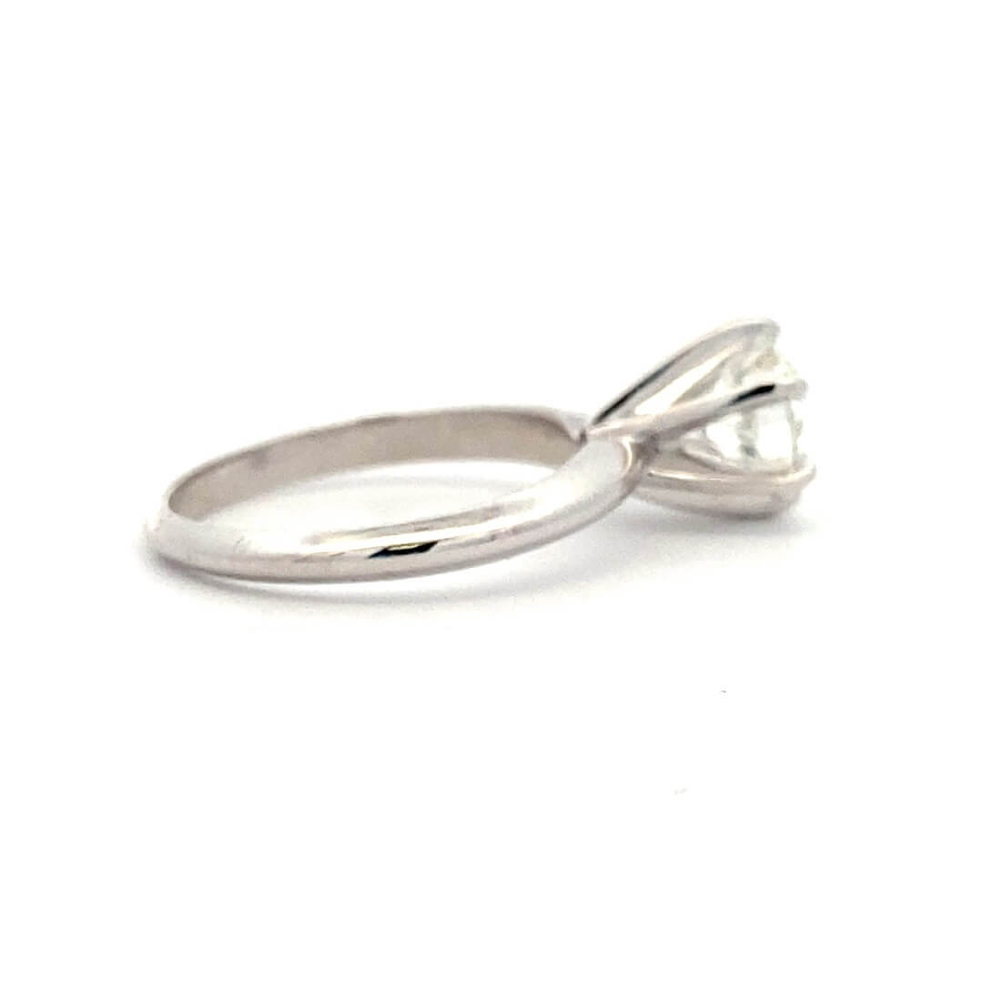 Estate 14K White Gold 1.00CT Diamond Solitaire Engagement Ring