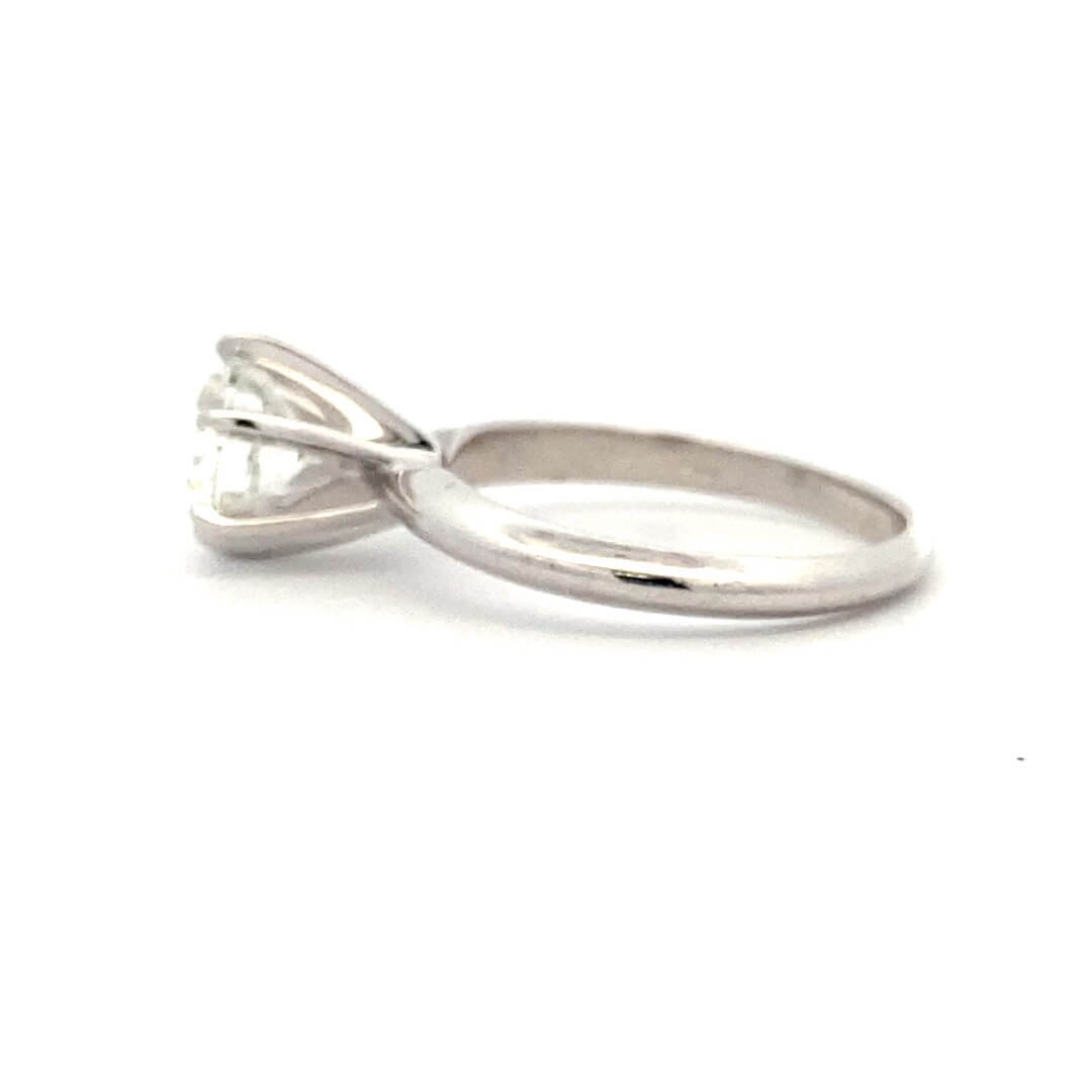 Estate 14K White Gold 1.00CT Diamond Solitaire Engagement Ring