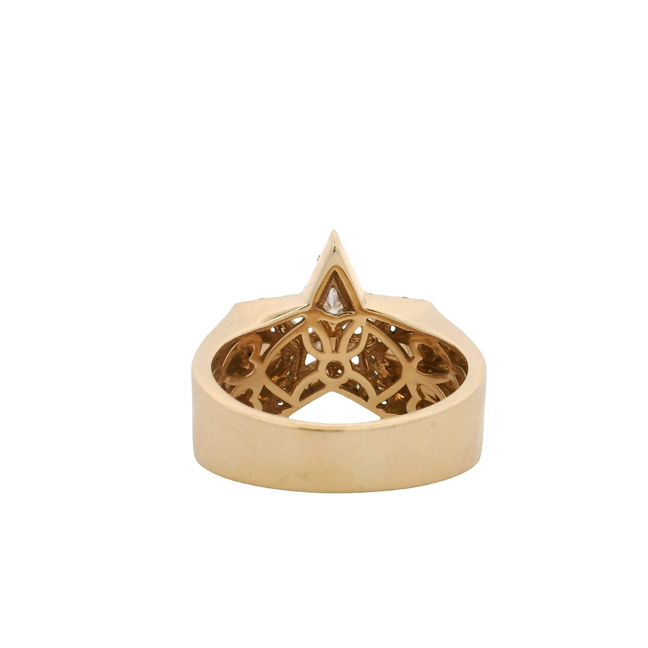 Estate 18k Yellow Gold 1.08ctw Diamond Star Ring – 1980s