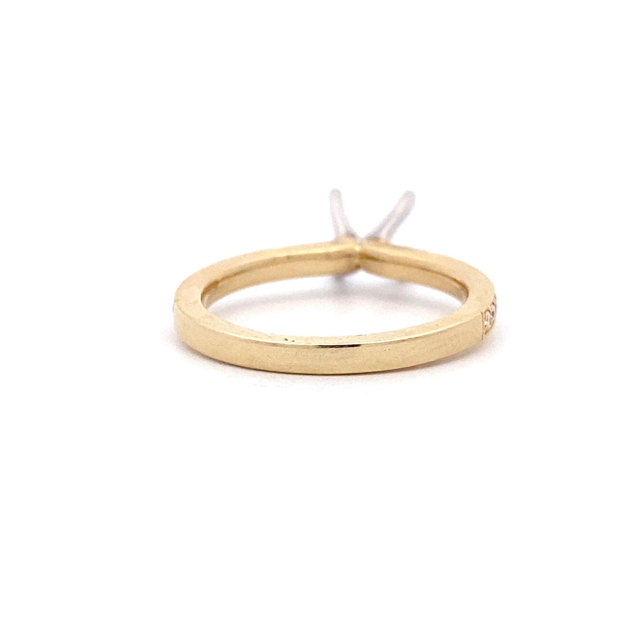 14K Two-Tone Gold 0.21CTW Diamond Milgrain Engagement Setting - Image 3