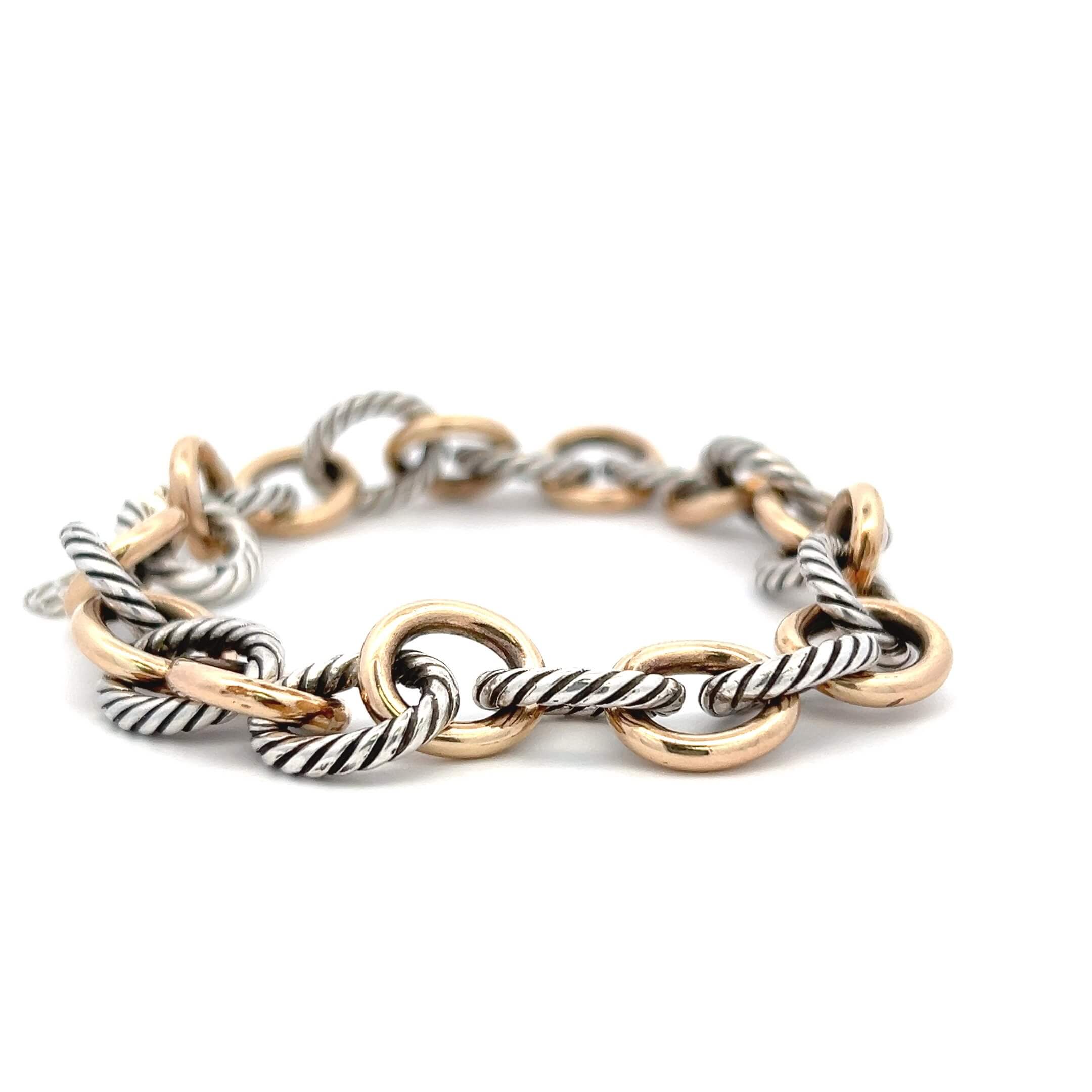 Estate 18K & SS Oval Link David Yurman Bracelet