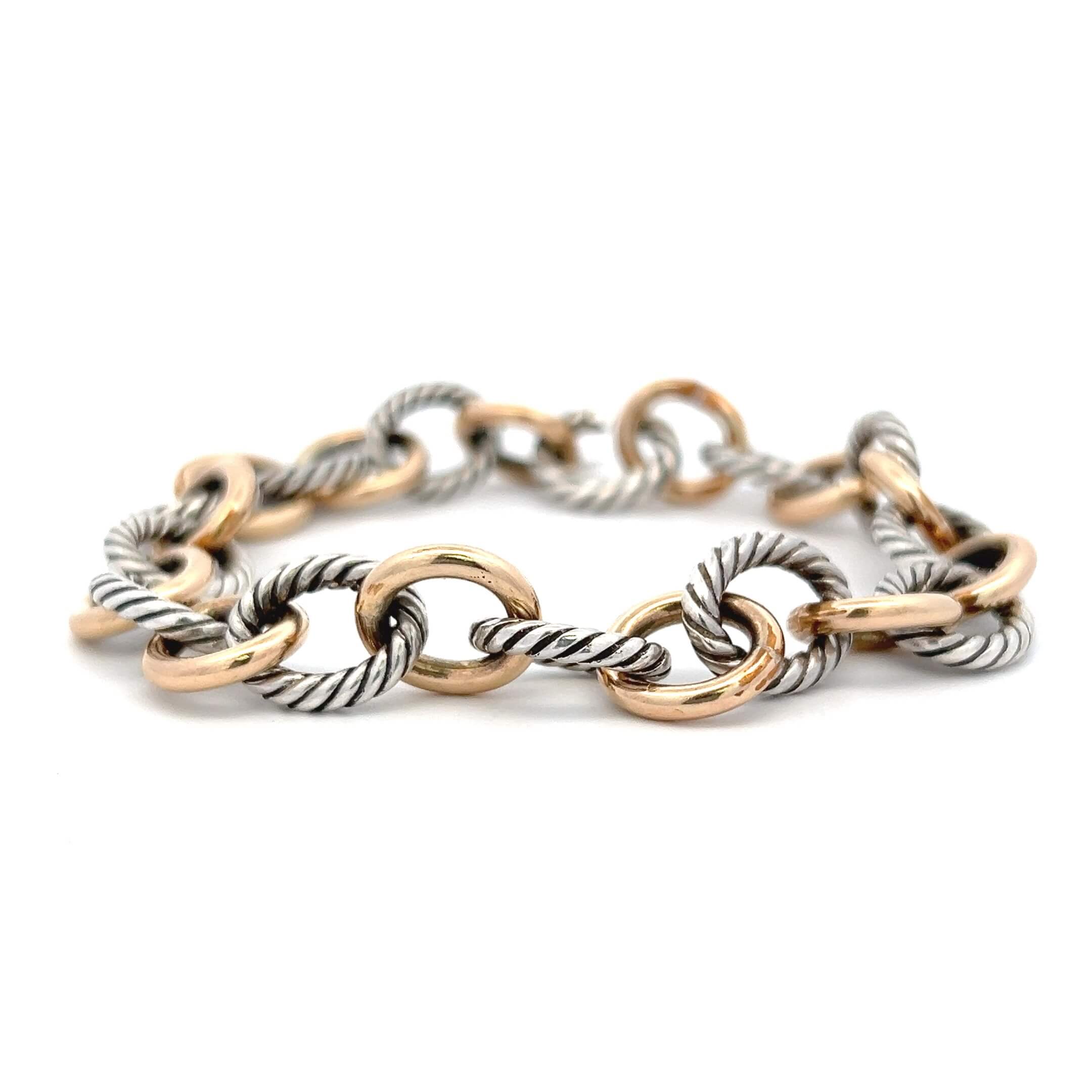 Estate 18K & SS Oval Link David Yurman Bracelet