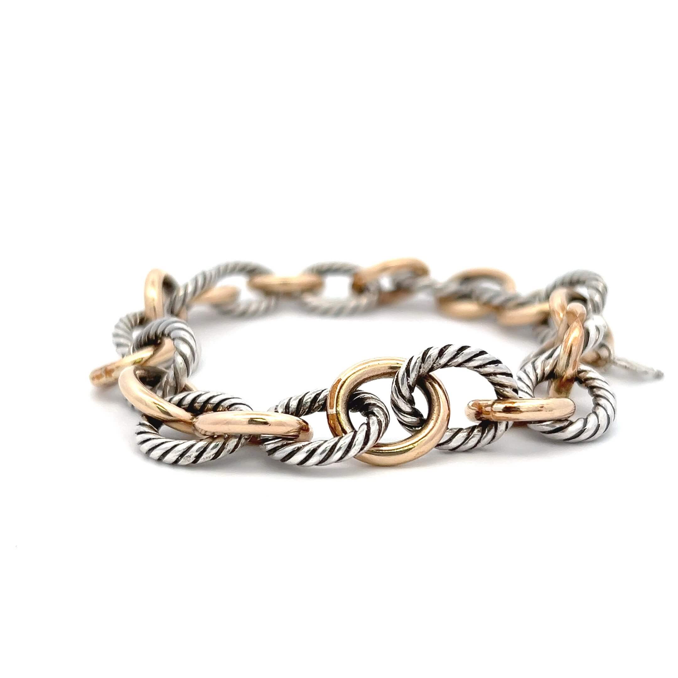 Estate 18K & SS Oval Link David Yurman Bracelet