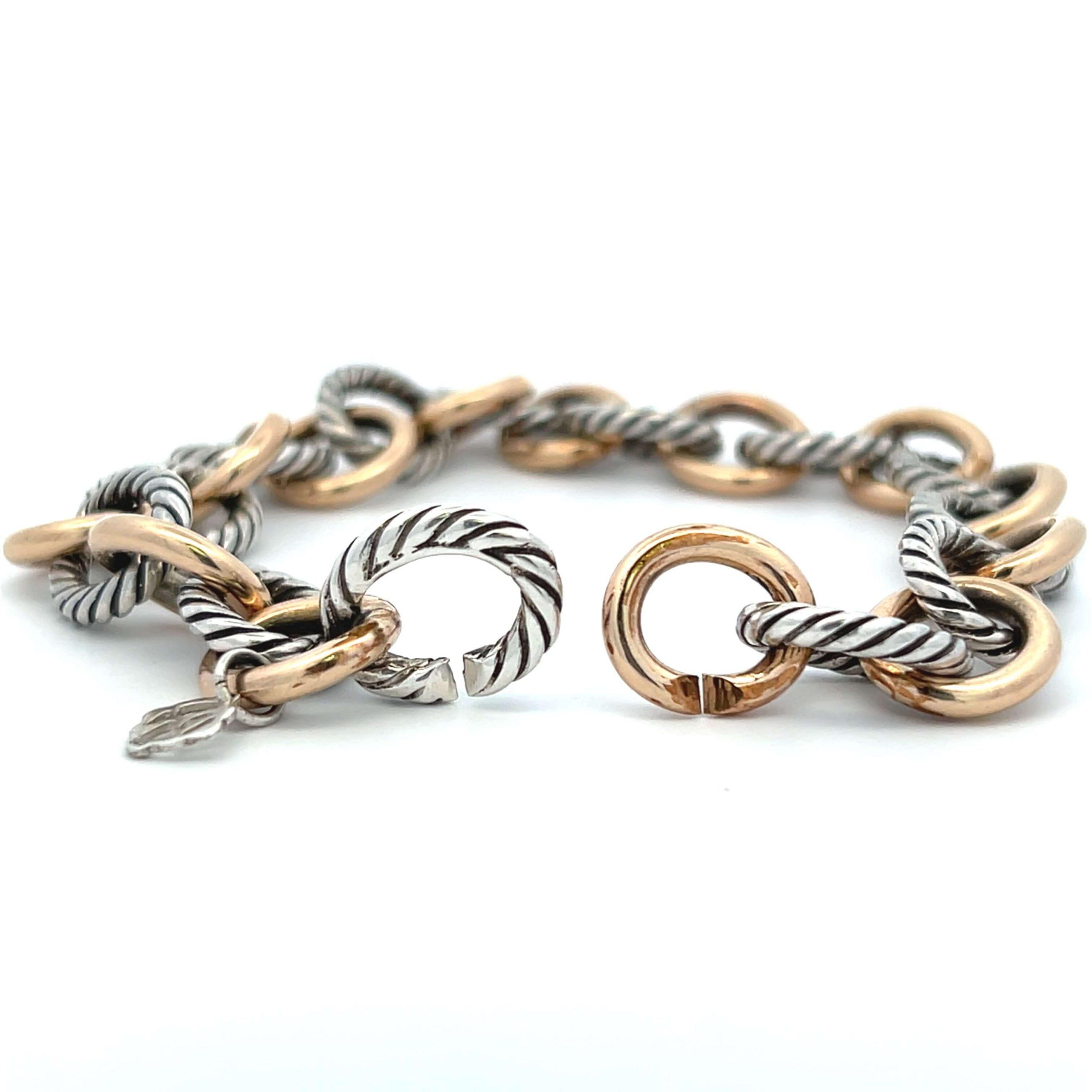 Estate 18K & SS Oval Link David Yurman Bracelet