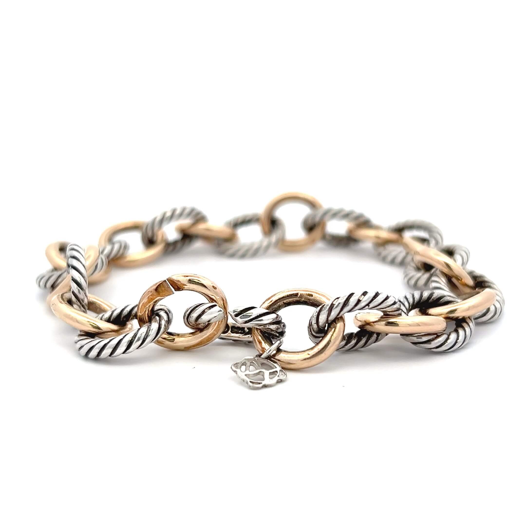 Estate 18K & SS Oval Link David Yurman Bracelet