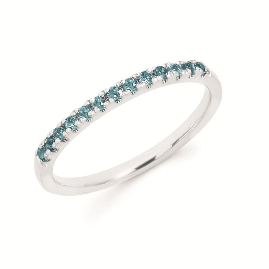 14K White Gold 0.20ctw Blue Topaz Stackable Band
