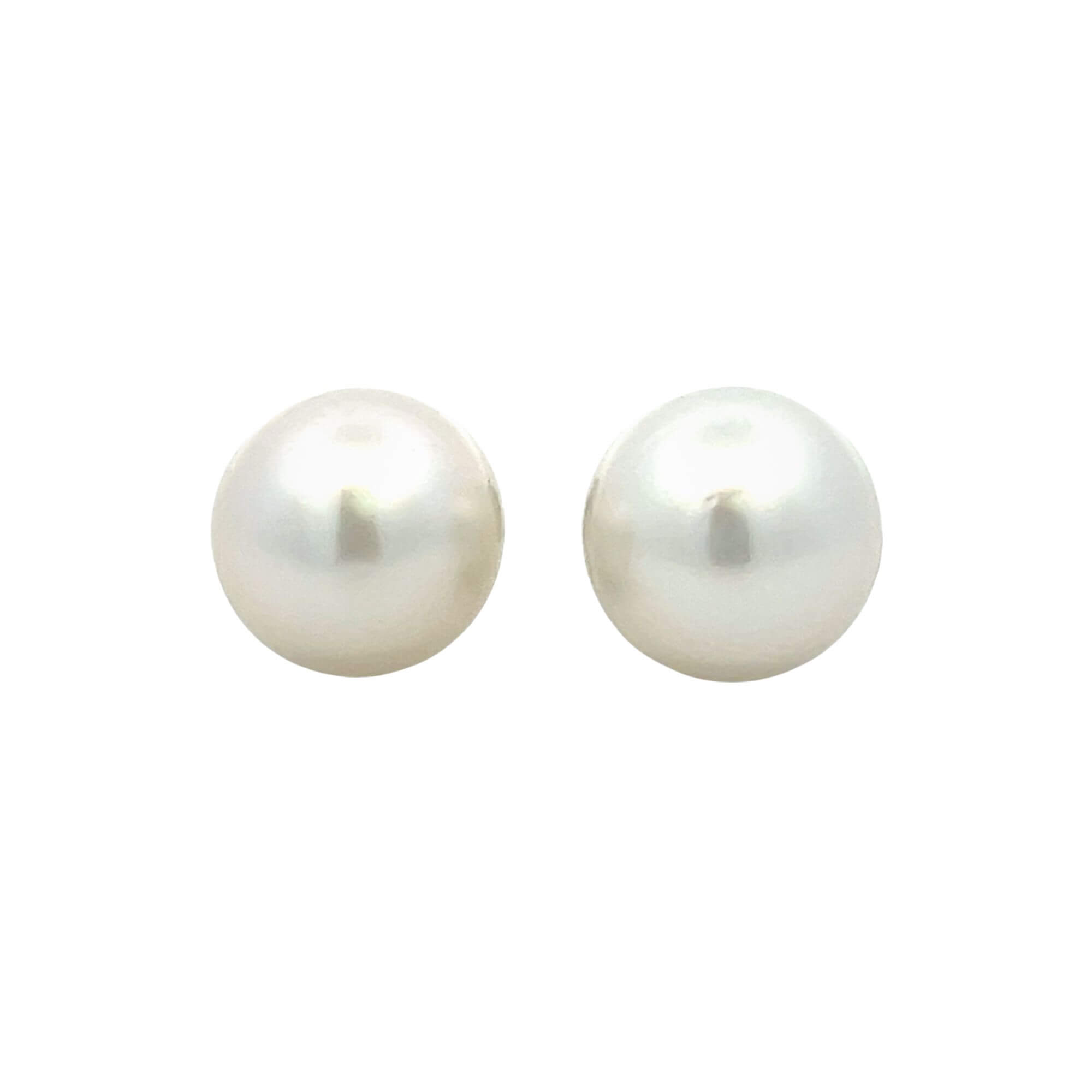 14K White Gold 11MM South Sea Pearl Stud Earrings