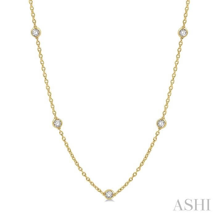 14K Yellow Gold 2.00ctw Diamond Station Necklace by Ashi